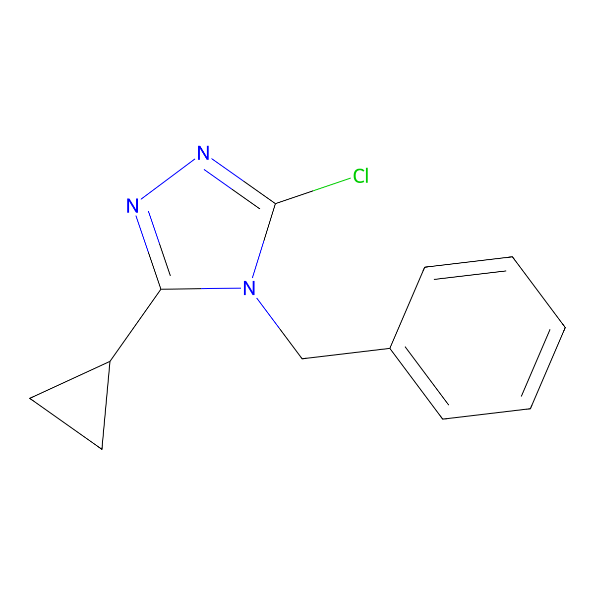 4-benzyl-3-chloro-5-cyclopropyl-4H-1,2,4-triazole molecular structure, CAS 1087784-57-3