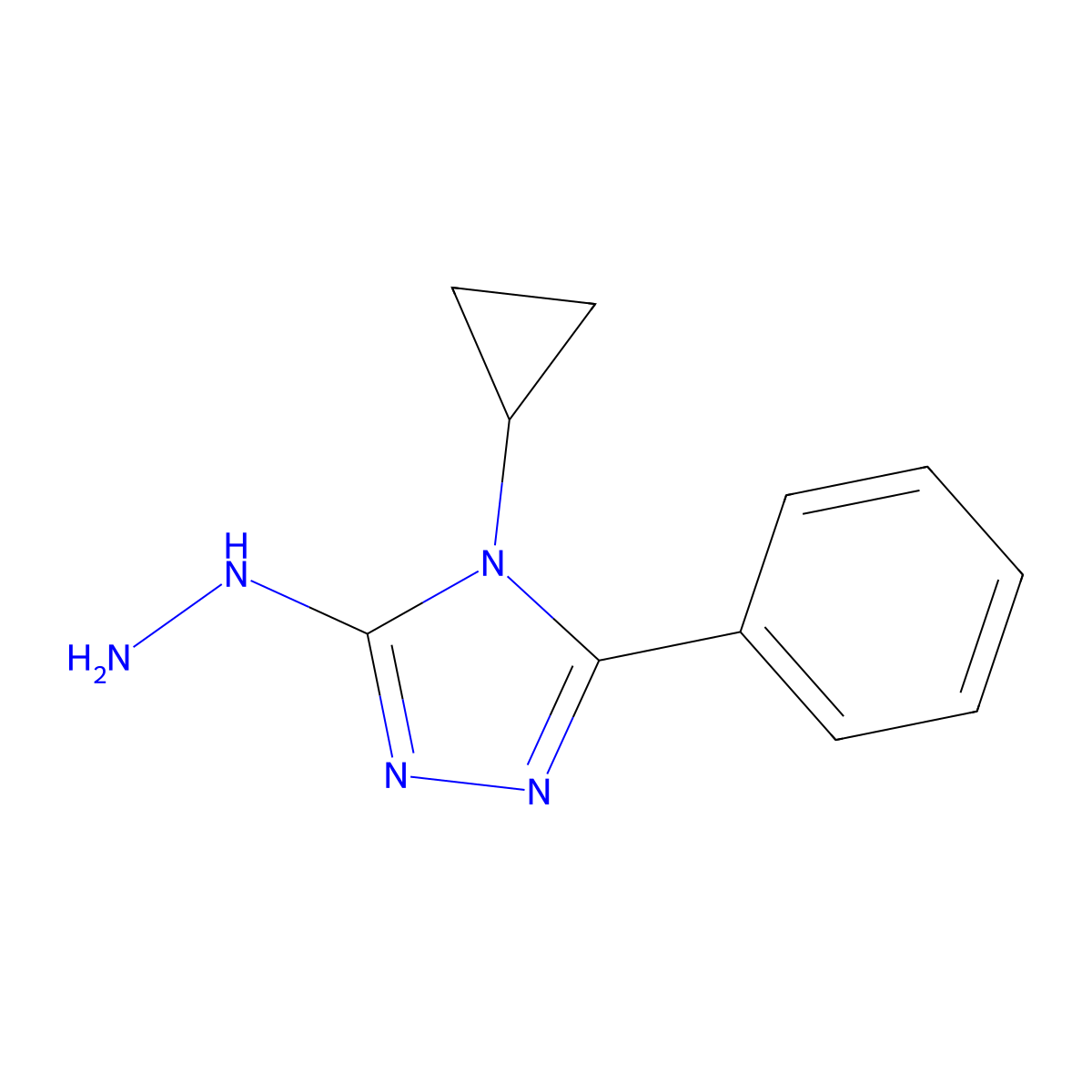 4-cyclopropyl-3-hydrazinyl-5-phenyl-4H-1,2,4-triazole molecular structure, CAS 1087784-58-4