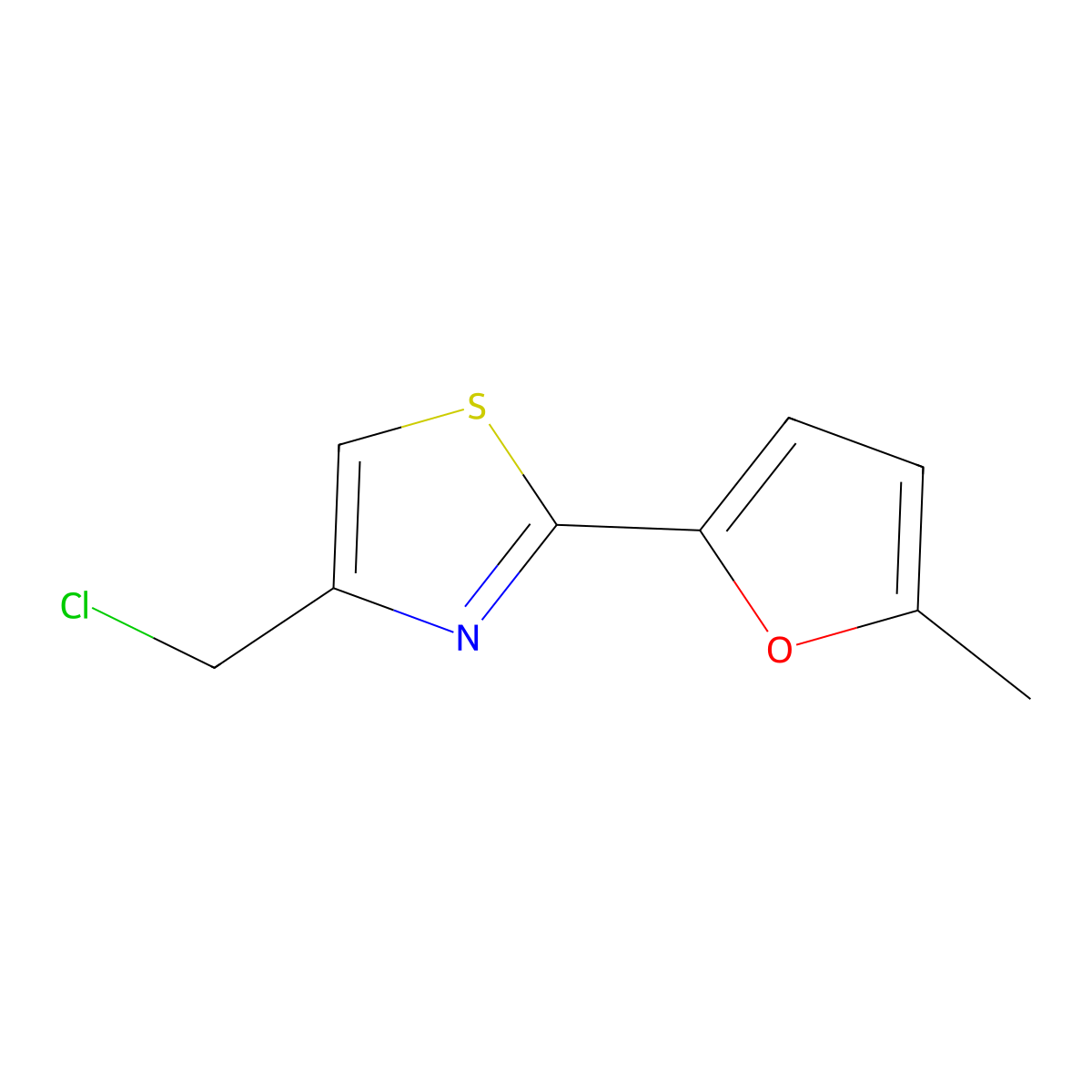 4-(Chloromethyl)-2-(5-methylfuran-2-yl)-1,3-thiazole molecular structure, CAS 1087784-63-1