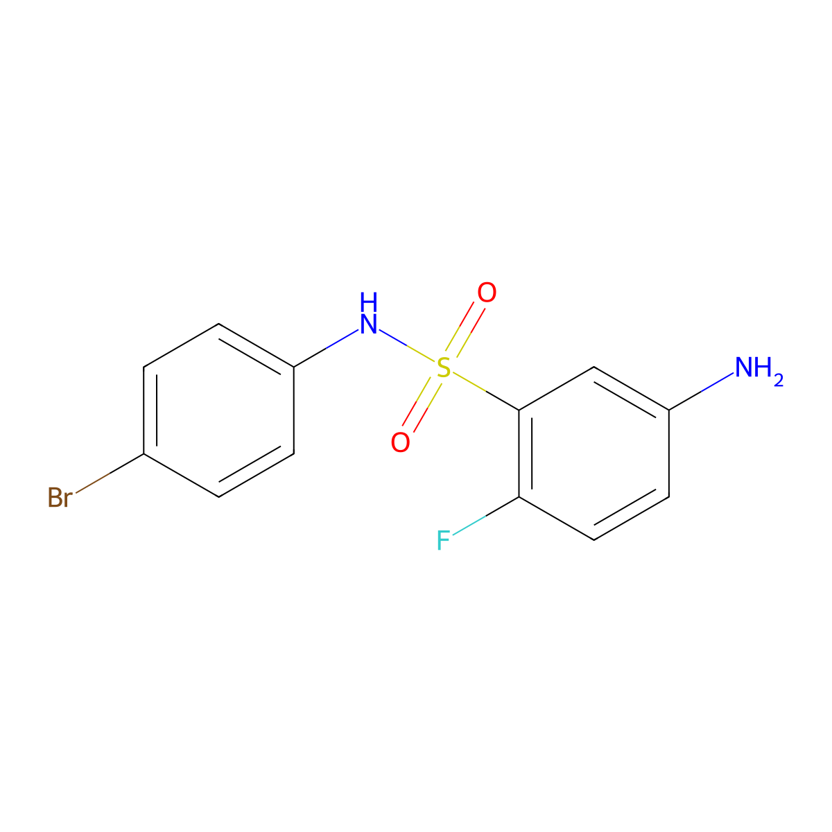 5-amino-N-(4-bromophenyl)-2-fluorobenzene-1-sulfonamide molecular structure, CAS 1087784-69-7