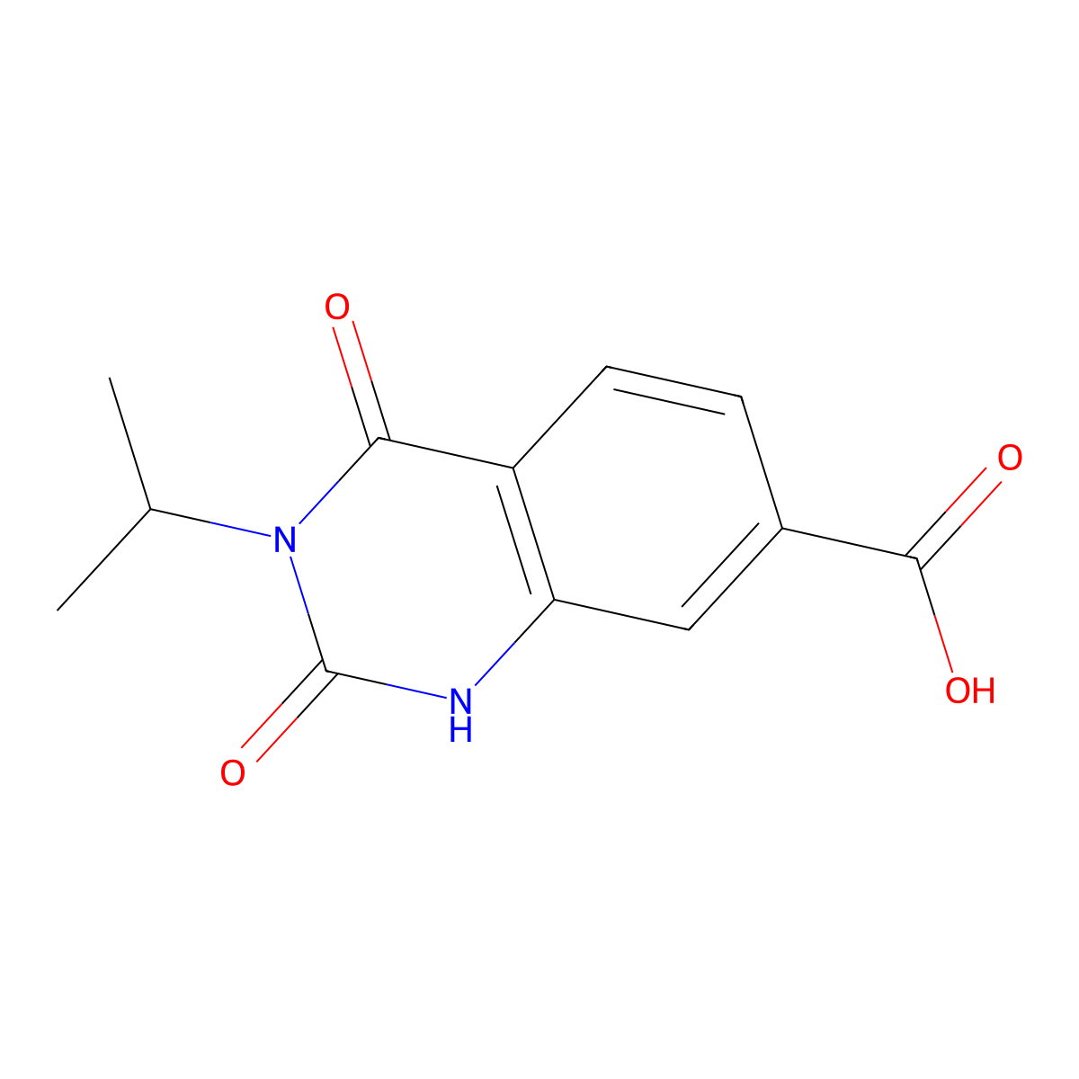 2,4-Dioxo-3-(propan-2-yl)-1,2,3,4-tetrahydroquinazoline-7-carboxylic acid molecular structure, CAS 1087784-73-3