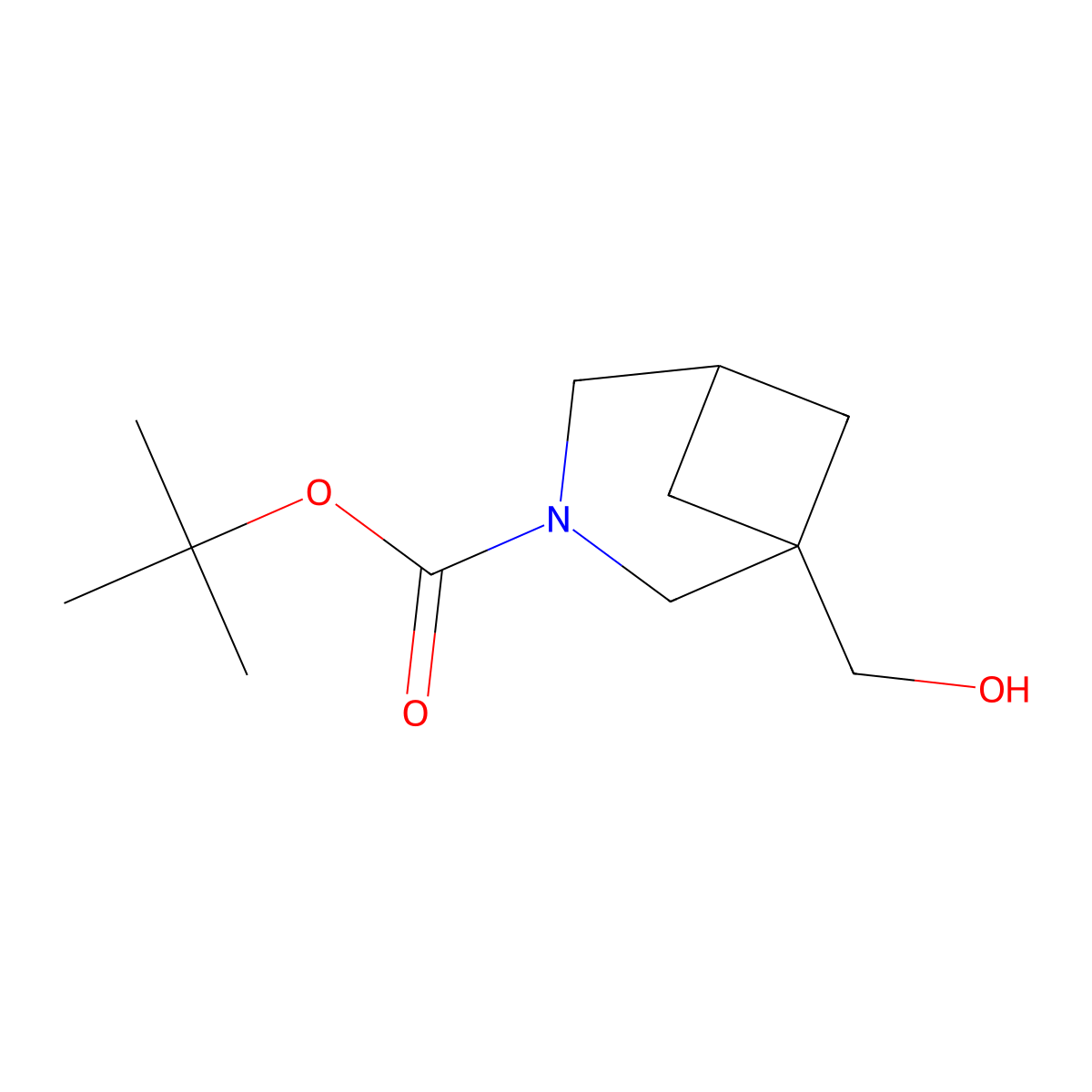 Tert-butyl 1-(hydroxymethyl)-3-azabicyclo[3.1.1]heptane-3-carboxylate molecular structure, CAS 1087784-78-8