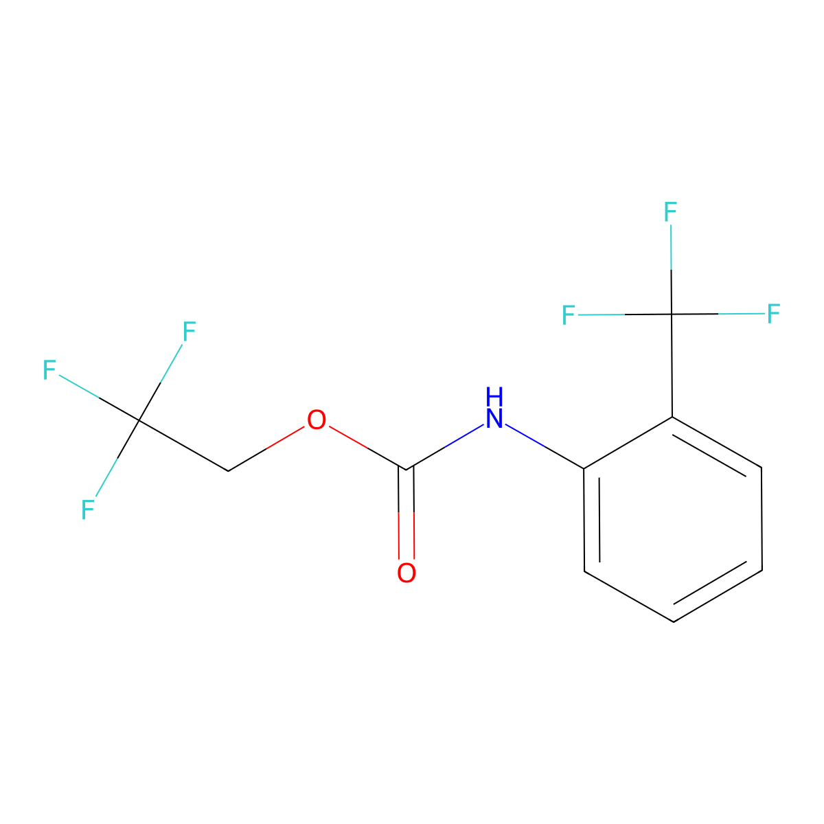 2,2,2-trifluoroethyl N-[2-(trifluoromethyl)phenyl]carbamate molecular structure, CAS 1087788-47-3