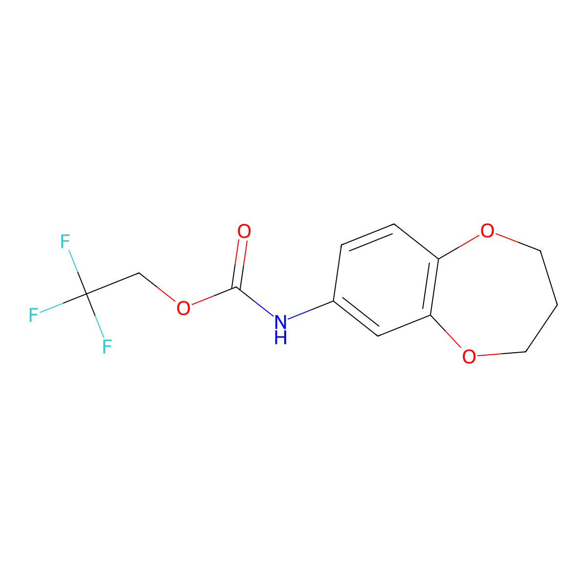 2,2,2-trifluoroethyl N-(3,4-dihydro-2H-1,5-benzodioxepin-7-yl)carbamate molecular structure, CAS 1087788-48-4