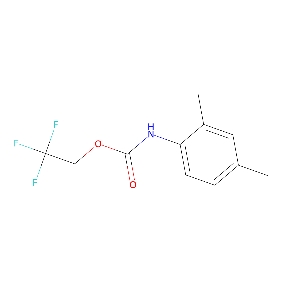 2,2,2-trifluoroethyl N-(2,4-dimethylphenyl)carbamate molecular structure, CAS 1087788-52-0