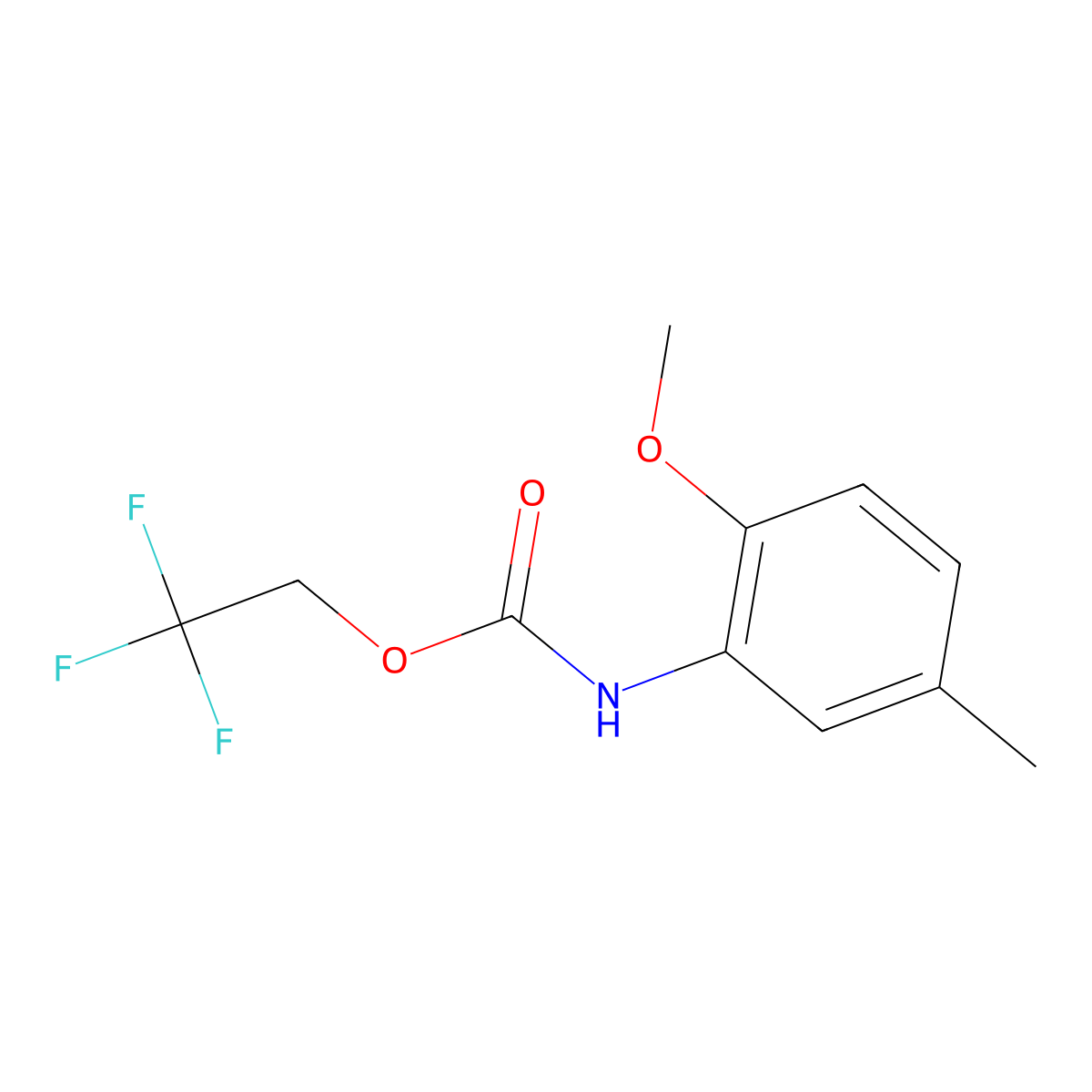 2,2,2-trifluoroethyl N-(2-methoxy-5-methylphenyl)carbamate molecular structure, CAS 1087788-53-1