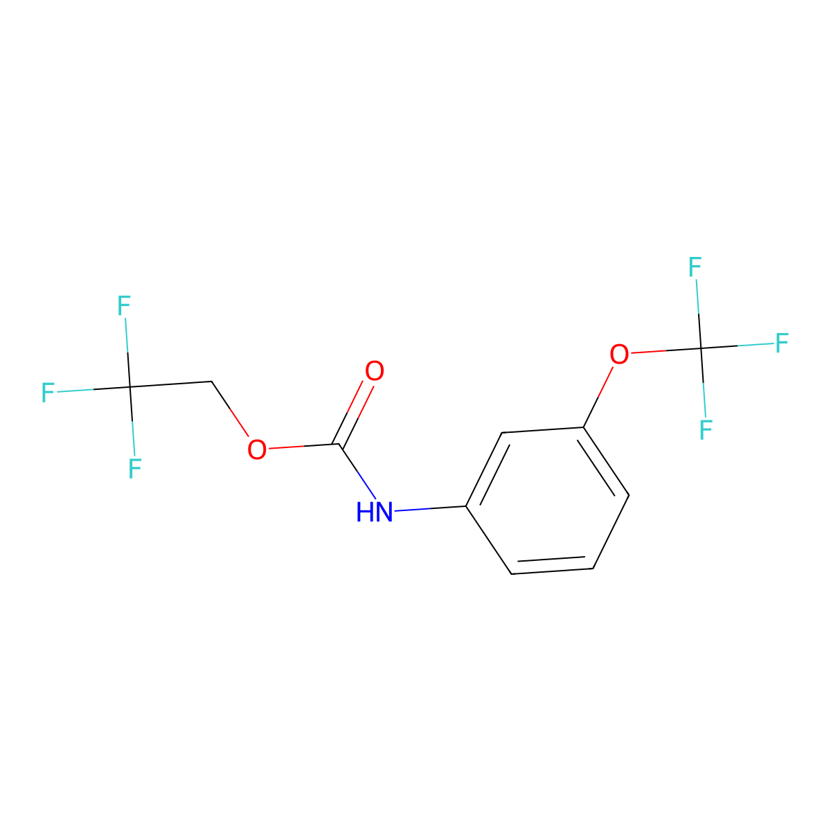 2,2,2-trifluoroethyl N-[3-(trifluoromethoxy)phenyl]carbamate molecular structure, CAS 1087788-54-2