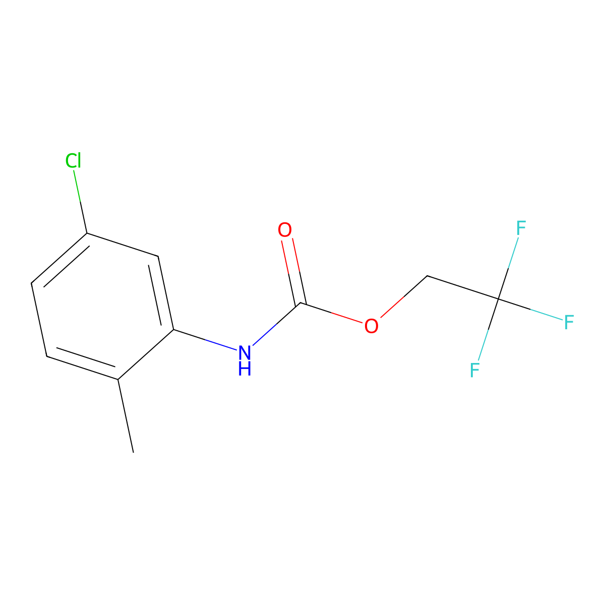 2,2,2-trifluoroethyl N-(5-chloro-2-methylphenyl)carbamate molecular structure, CAS 1087788-56-4