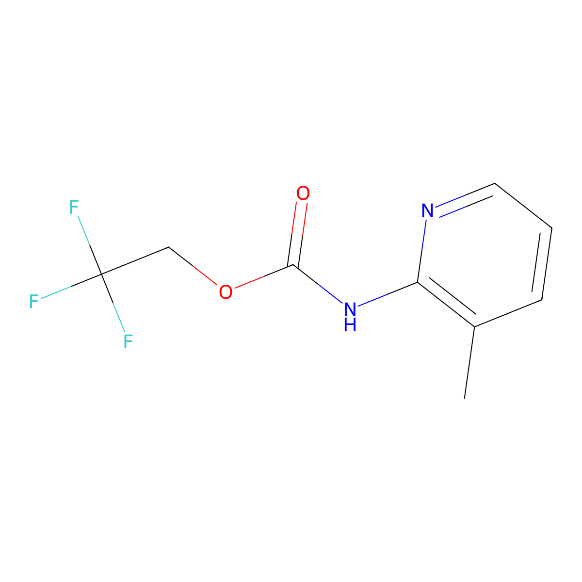 2,2,2-trifluoroethyl N-(3-methylpyridin-2-yl)carbamate molecular structure, CAS 1087788-58-6