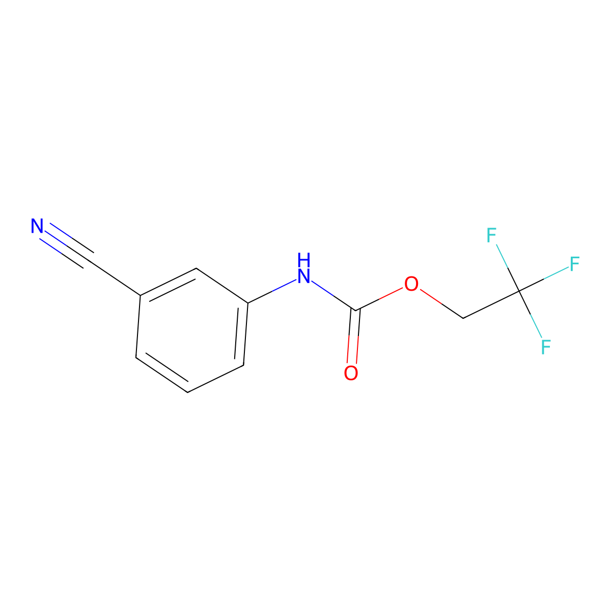 2,2,2-trifluoroethyl N-(3-cyanophenyl)carbamate molecular structure, CAS 1087788-60-0