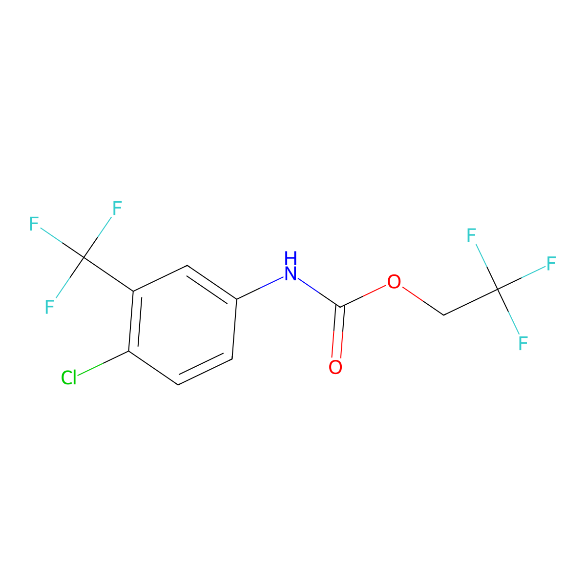2,2,2-trifluoroethyl N-[4-chloro-3-(trifluoromethyl)phenyl]carbamate molecular structure, CAS 1087788-65-5