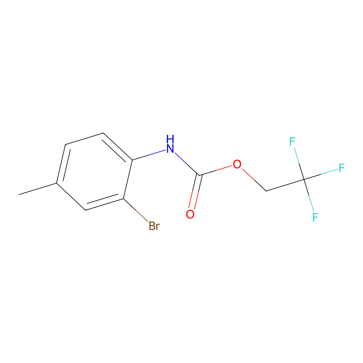 2,2,2-trifluoroethyl N-(2-bromo-4-methylphenyl)carbamate molecular structure, CAS 1087788-66-6