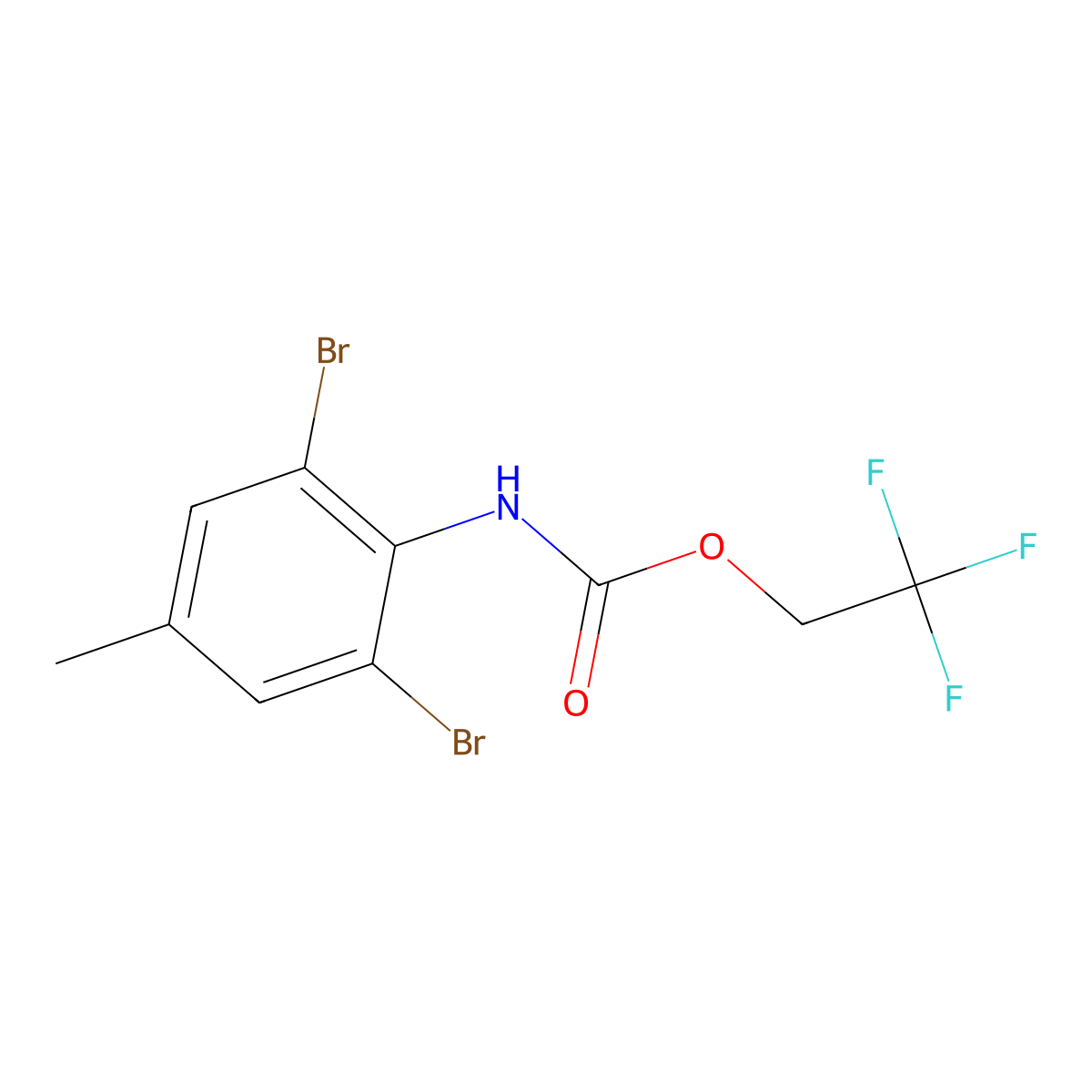 2,2,2-trifluoroethyl N-(2,6-dibromo-4-methylphenyl)carbamate molecular structure, CAS 1087788-68-8