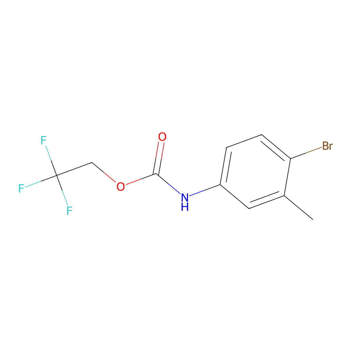 2,2,2-trifluoroethyl N-(4-bromo-3-methylphenyl)carbamate molecular structure, CAS 1087788-77-9