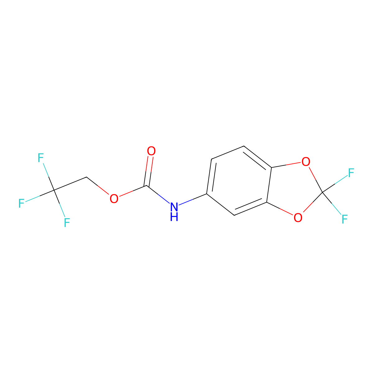 2,2,2-Trifluoroethyl 2,2-difluoro-1,3-benzodioxol-5-ylcarbamate molecular structure, CAS 1087788-78-0
