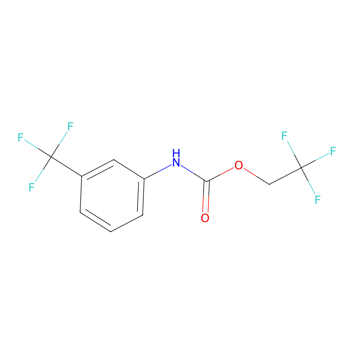 2,2,2-trifluoroethyl N-[3-(trifluoromethyl)phenyl]carbamate molecular structure, CAS 1087788-83-7