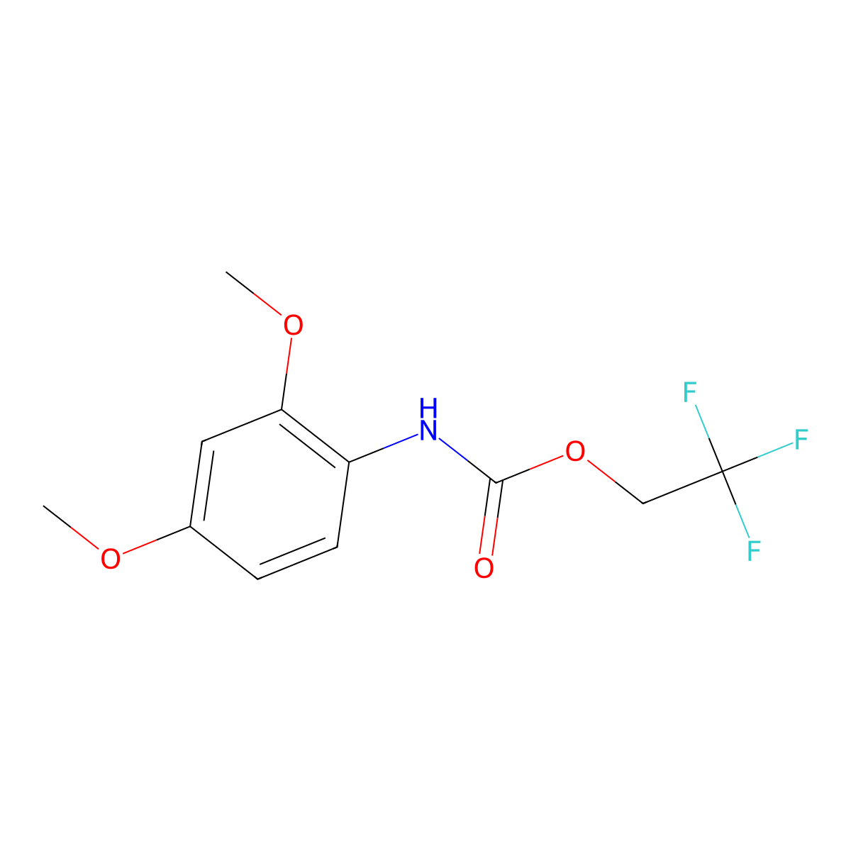 2,2,2-trifluoroethyl N-(2,4-dimethoxyphenyl)carbamate molecular structure, CAS 1087788-85-9