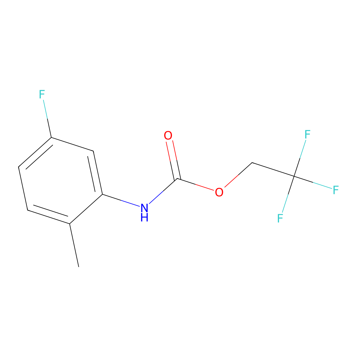 2,2,2-trifluoroethyl N-(5-fluoro-2-methylphenyl)carbamate molecular structure, CAS 1087788-89-3