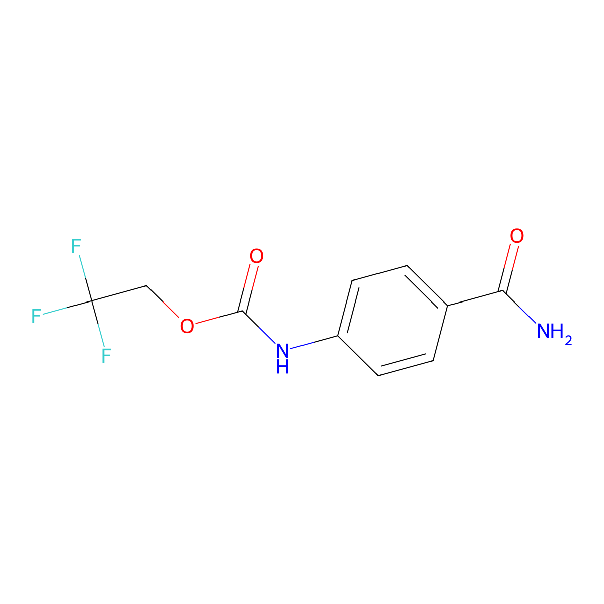 2,2,2-trifluoroethyl N-(4-carbamoylphenyl)carbamate molecular structure, CAS 1087788-90-6