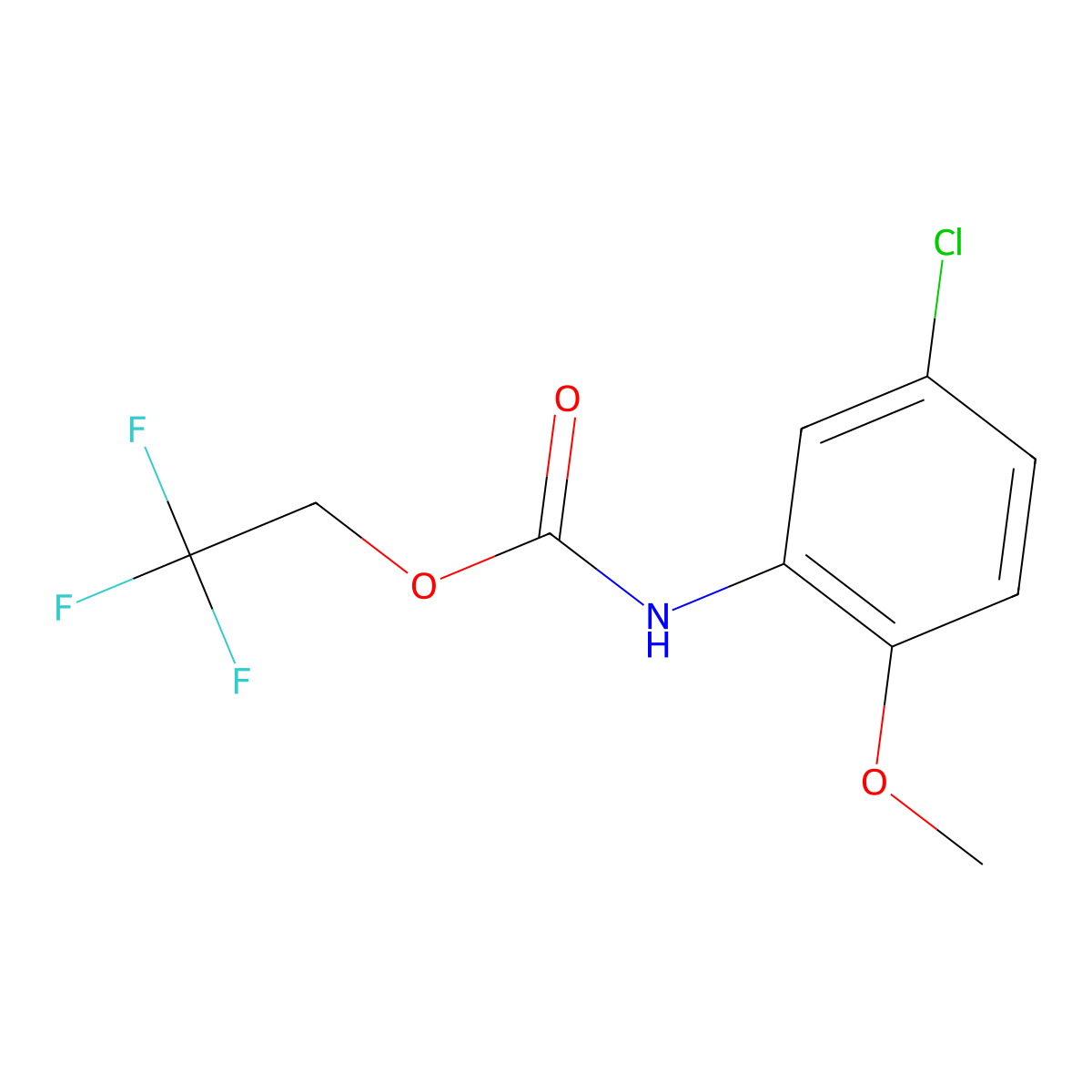 2,2,2-trifluoroethyl N-(5-chloro-2-methoxyphenyl)carbamate molecular structure, CAS 1087788-91-7