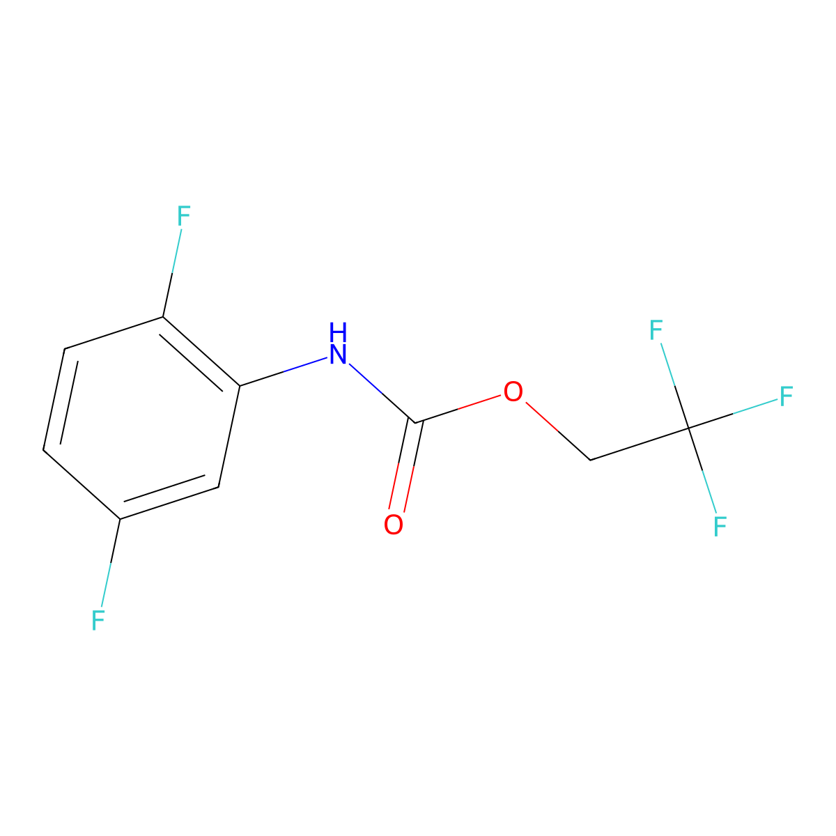 2,2,2-trifluoroethyl N-(2,5-difluorophenyl)carbamate molecular structure, CAS 1087788-93-9