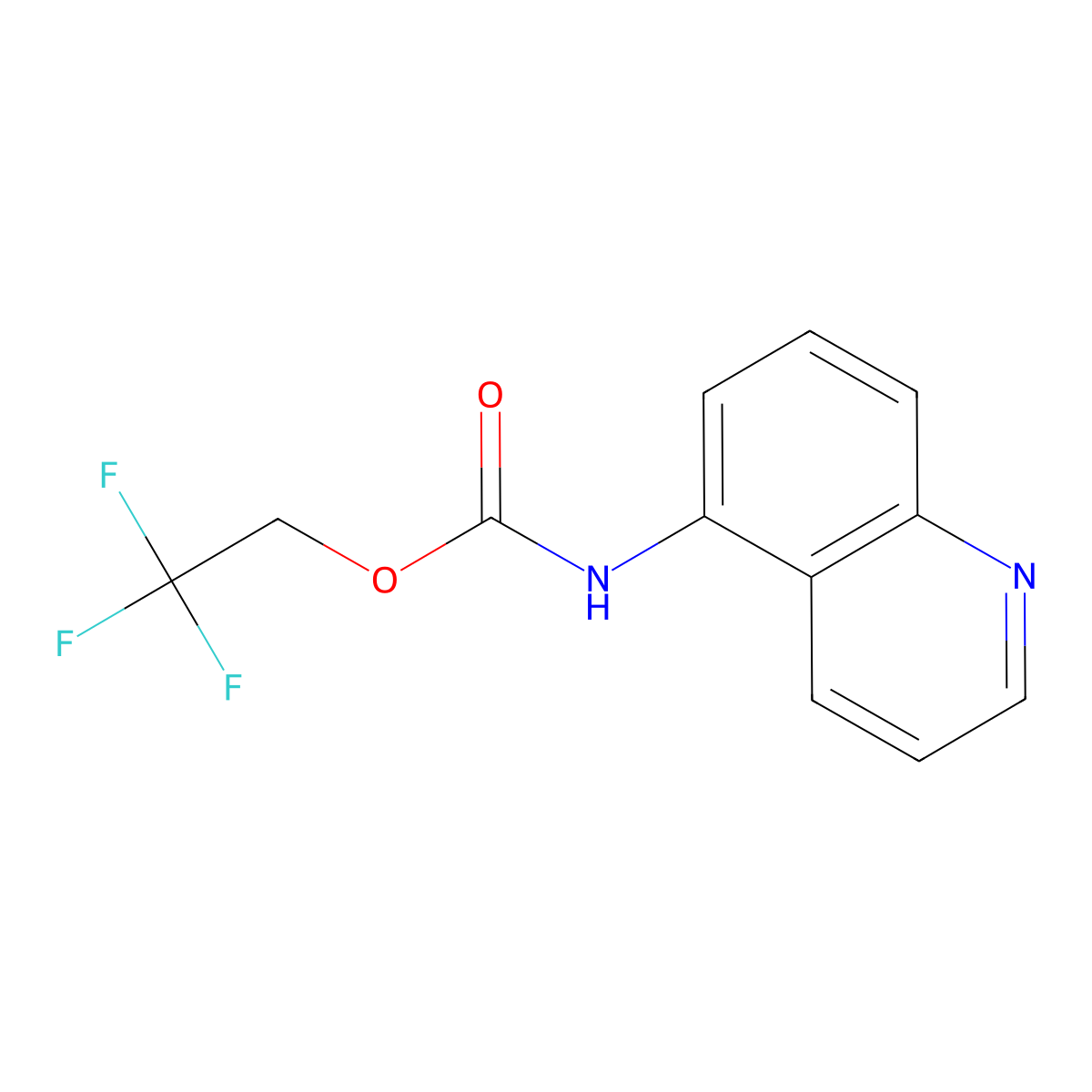 2,2,2-trifluoroethyl N-(quinolin-5-yl)carbamate molecular structure, CAS 1087788-96-2