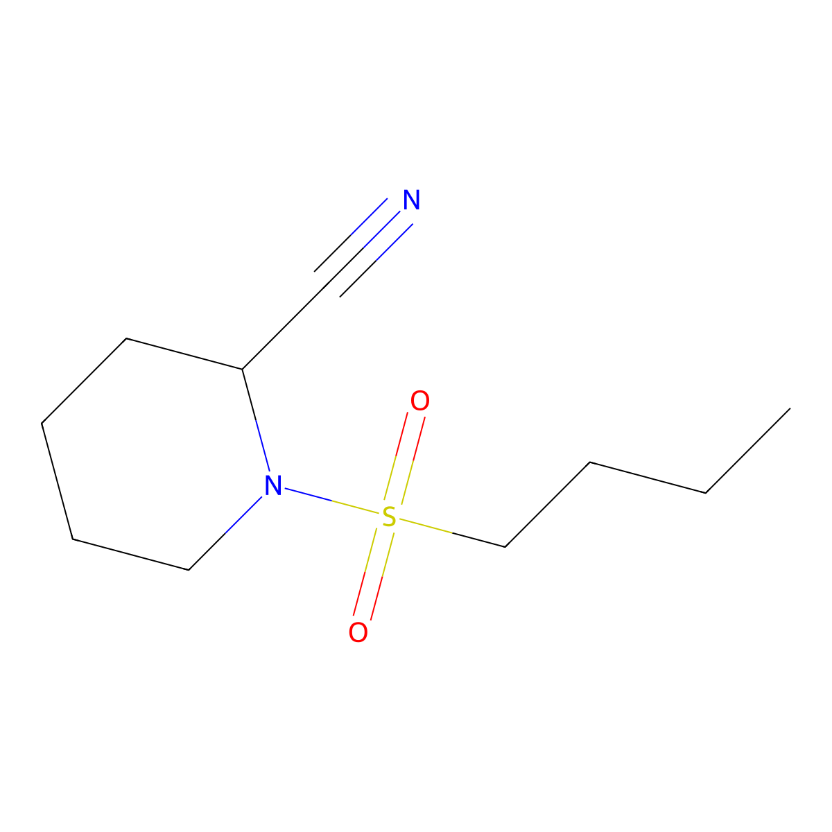 1-(Butane-1-sulfonyl)piperidine-2-carbonitrile molecular structure, CAS 1087789-10-3