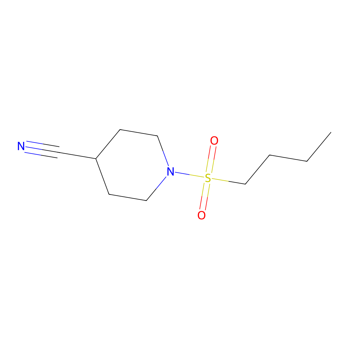 1-(Butane-1-sulfonyl)piperidine-4-carbonitrile molecular structure, CAS 1087789-12-5