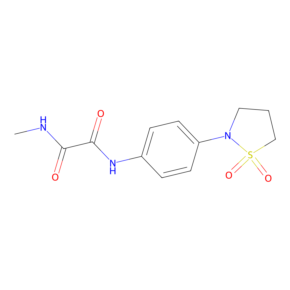 N1-(4-(1,1-dioxidoisothiazolidin-2-yl)phenyl)-N2-methyloxalamide molecular structure, CAS 1087790-53-1