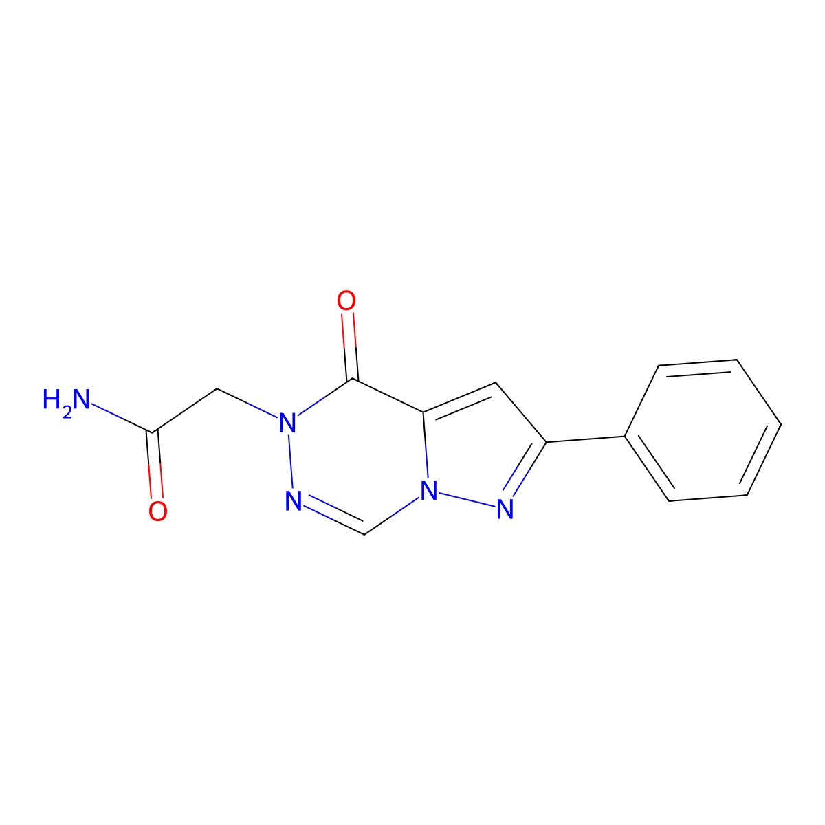 2-(4-oxo-2-phenylpyrazolo[1,5-d][1,2,4]triazin-5(4H)-yl)acetamide molecular structure, CAS 1087790-54-2