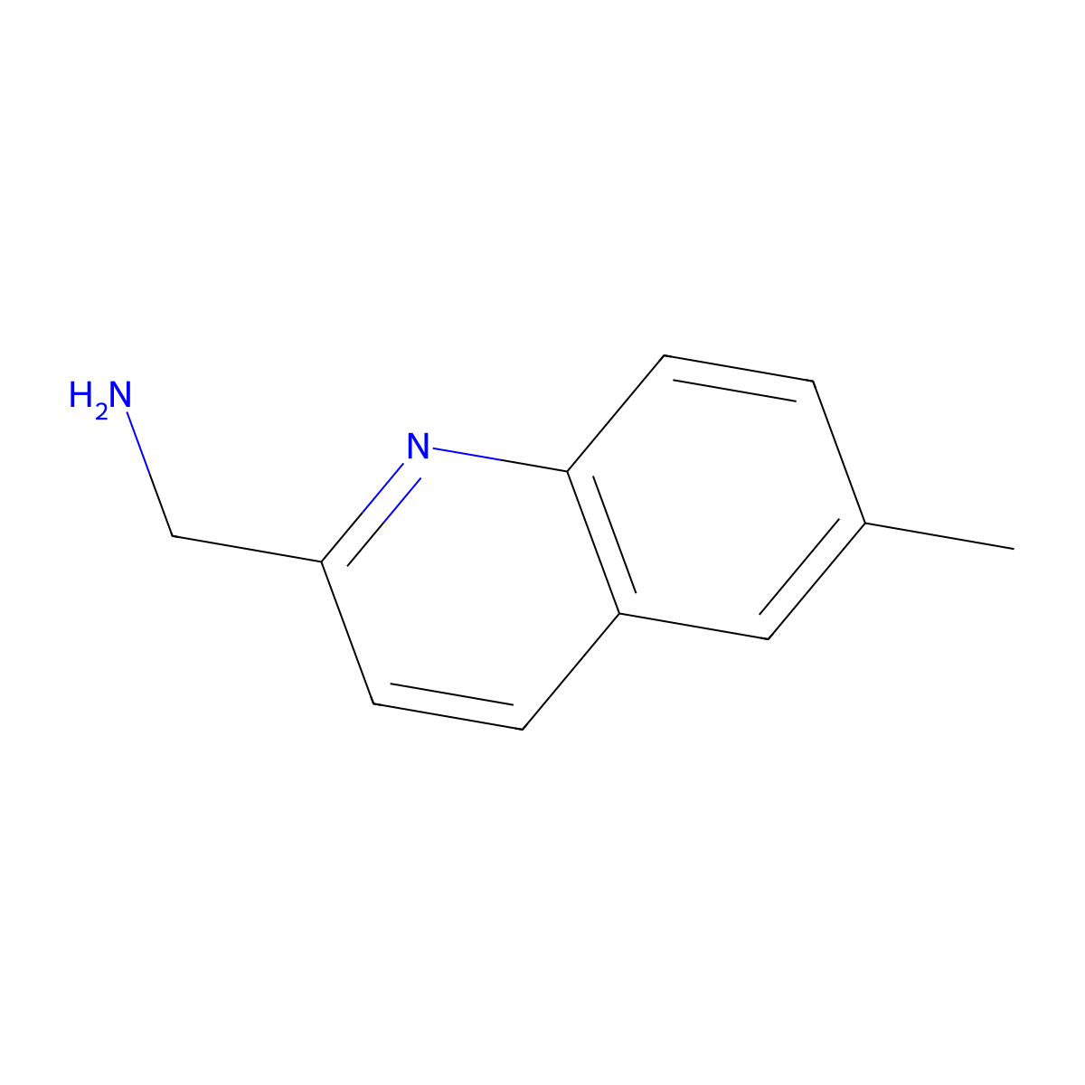 (6-Methylquinolin-2-yl)methanamine molecular structure, CAS 1087790-60-0