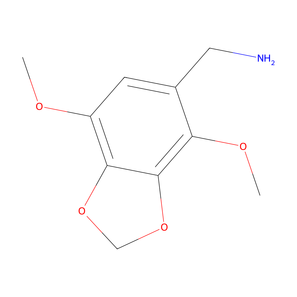 4,7-Dimethoxy-1,3-benzodioxole-5-methanamine molecular structure, CAS 1087790-61-1