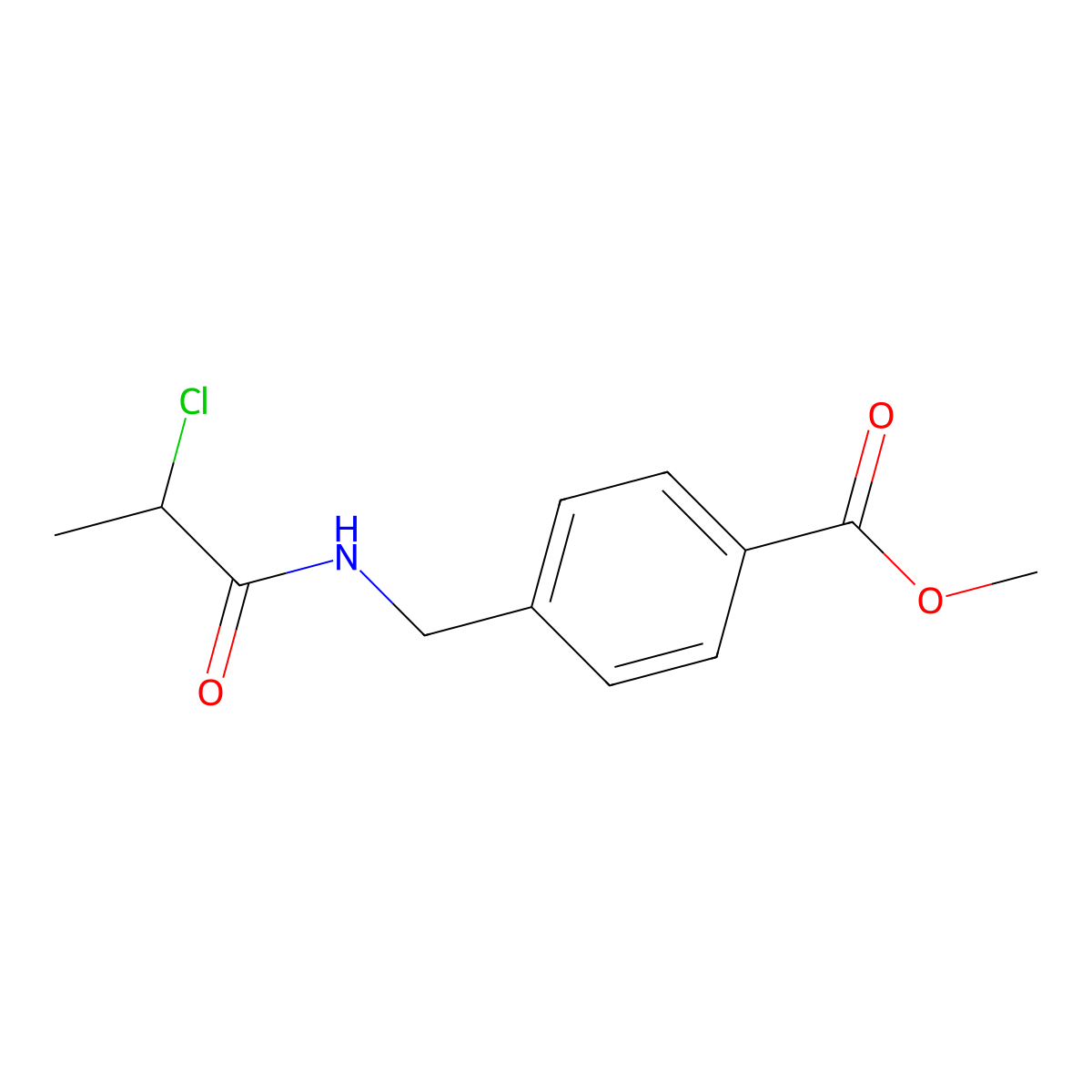 Methyl 4-((2-chloropropanamido)methyl)benzoate molecular structure, CAS 1087791-93-2