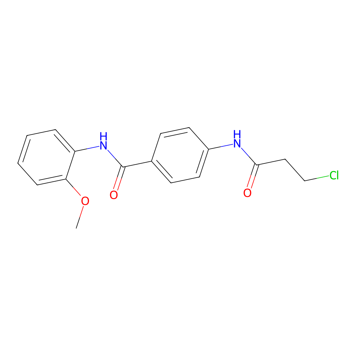 4-(3-chloropropanamido)-N-(2-methoxyphenyl)benzamide molecular structure, CAS 1087791-97-6