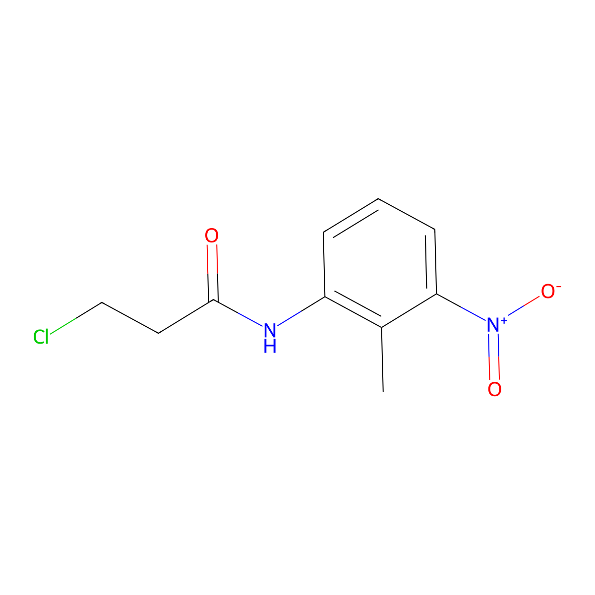 3-chloro-N-(2-methyl-3-nitrophenyl)propanamide molecular structure, CAS 1087791-98-7