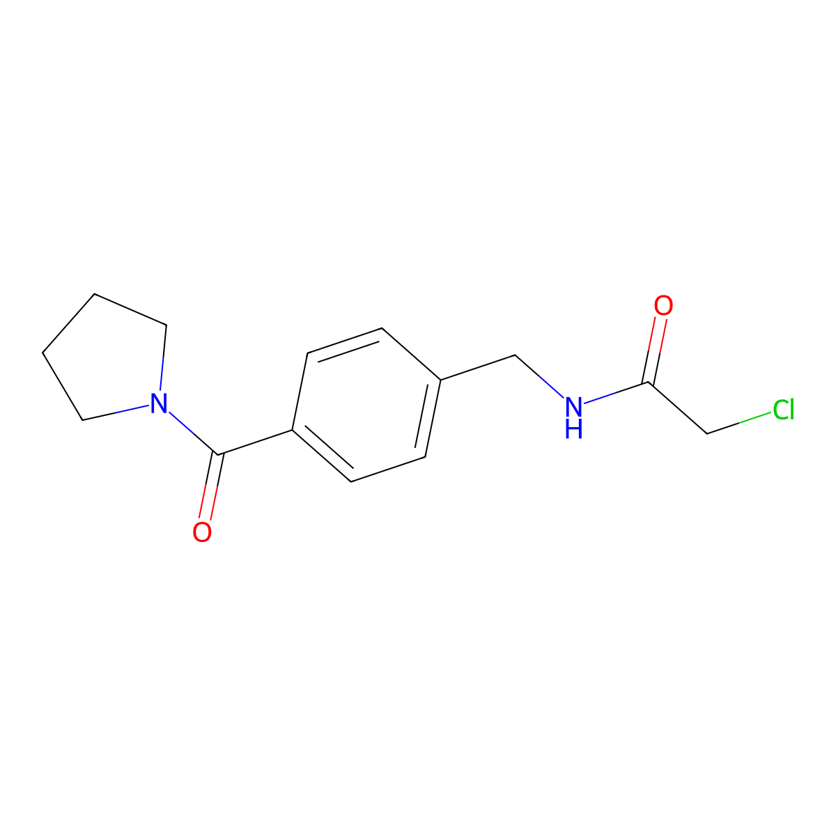 2-chloro-N-{[4-(pyrrolidine-1-carbonyl)phenyl]methyl}acetamide molecular structure, CAS 1087792-02-6