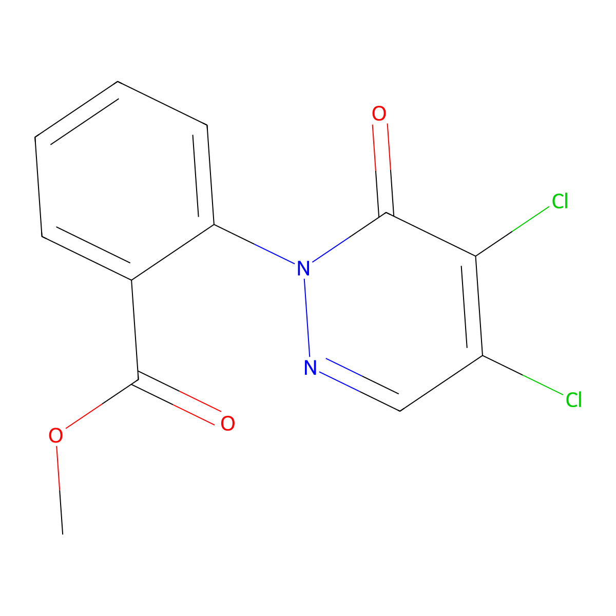 Methyl 2-(4,5-dichloro-6-oxo-1(6H)-pyridazinyl)benzoate molecular structure, CAS 1087792-04-8