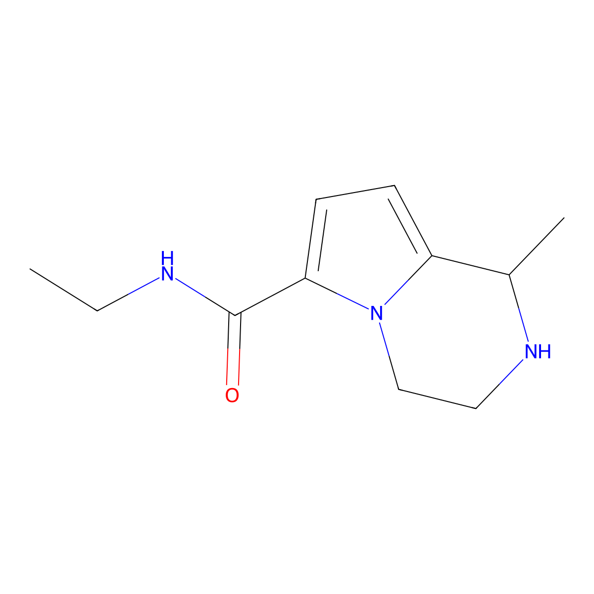 N-ethyl-1-methyl-1H,2H,3H,4H-pyrrolo[1,2-a]pyrazine-6-carboxamide molecular structure, CAS 1087792-08-2