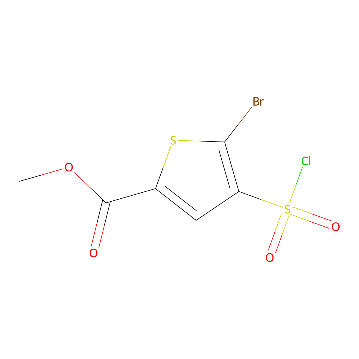 Methyl 5-bromo-4-(chlorosulfonyl)thiophene-2-carboxylate molecular structure, CAS 1087792-15-1