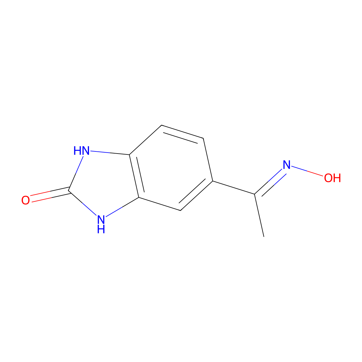 5-[1-(hydroxyimino)ethyl]-2,3-dihydro-1H-1,3-benzodiazol-2-one molecular structure, CAS 1087792-19-5