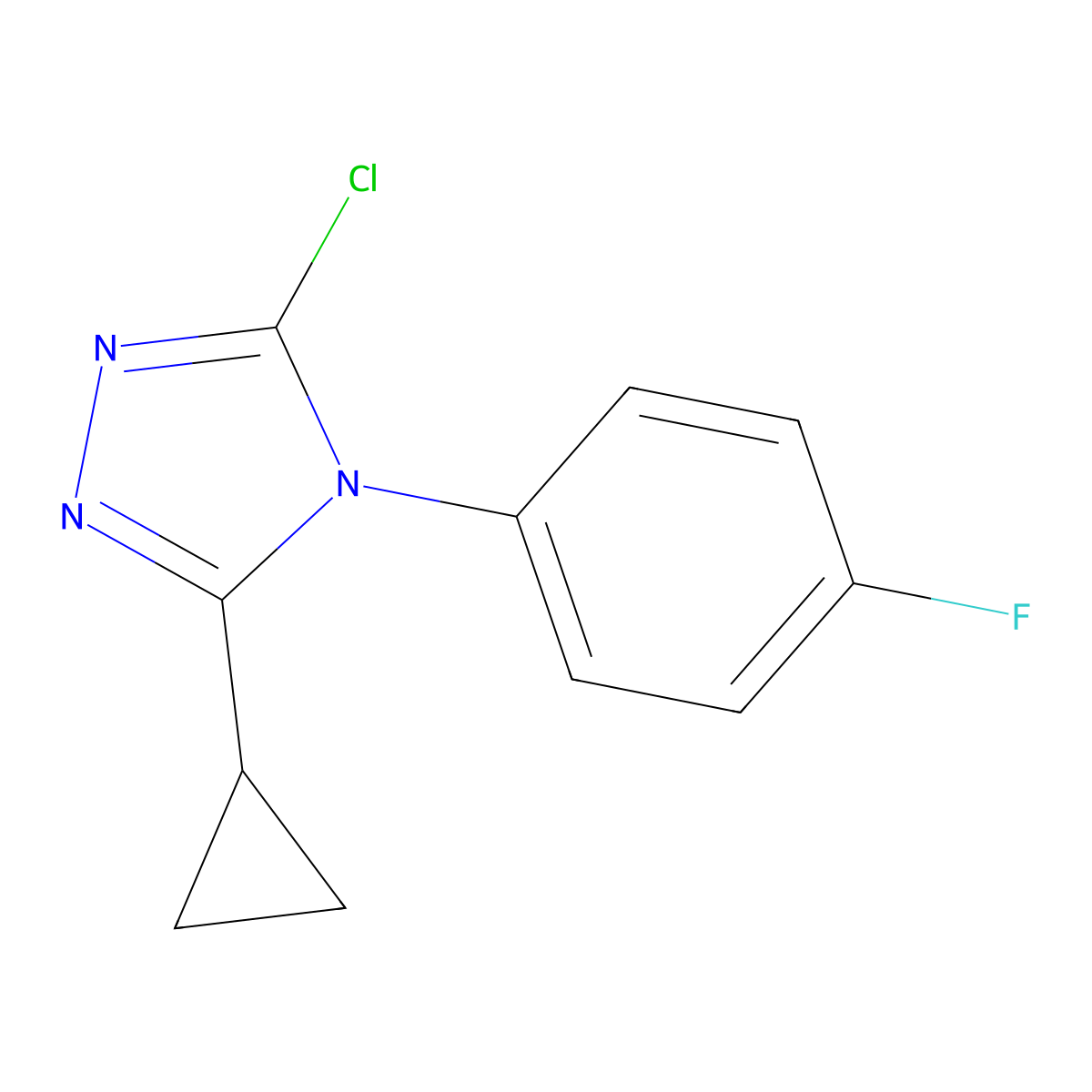 3-chloro-5-cyclopropyl-4-(4-fluorophenyl)-4H-1,2,4-triazole molecular structure, CAS 1087792-20-8