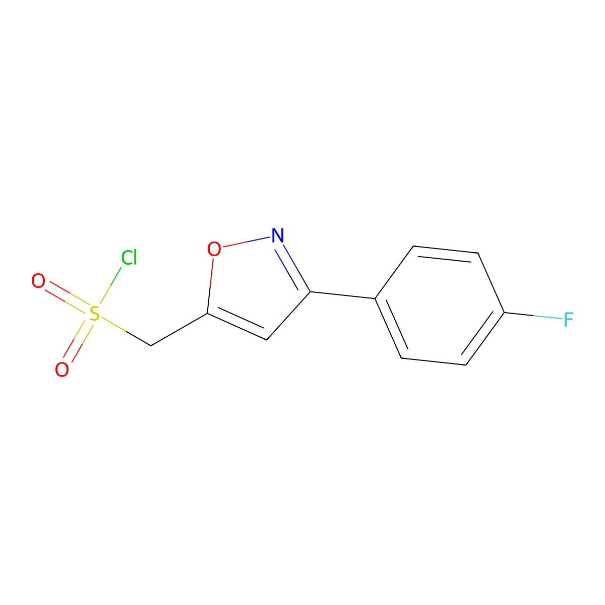 (3-(4-Fluorophenyl)-1,2-oxazol-5-yl)methanesulfonyl chloride molecular structure, CAS 1087792-33-3