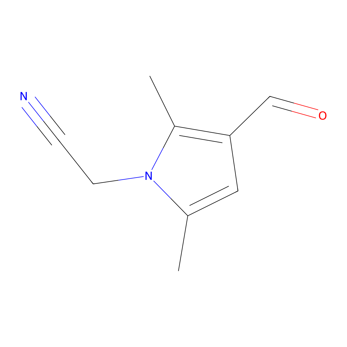 3-Formyl-2,5-dimethyl-1H-pyrrole-1-acetonitrile molecular structure, CAS 1087792-37-7