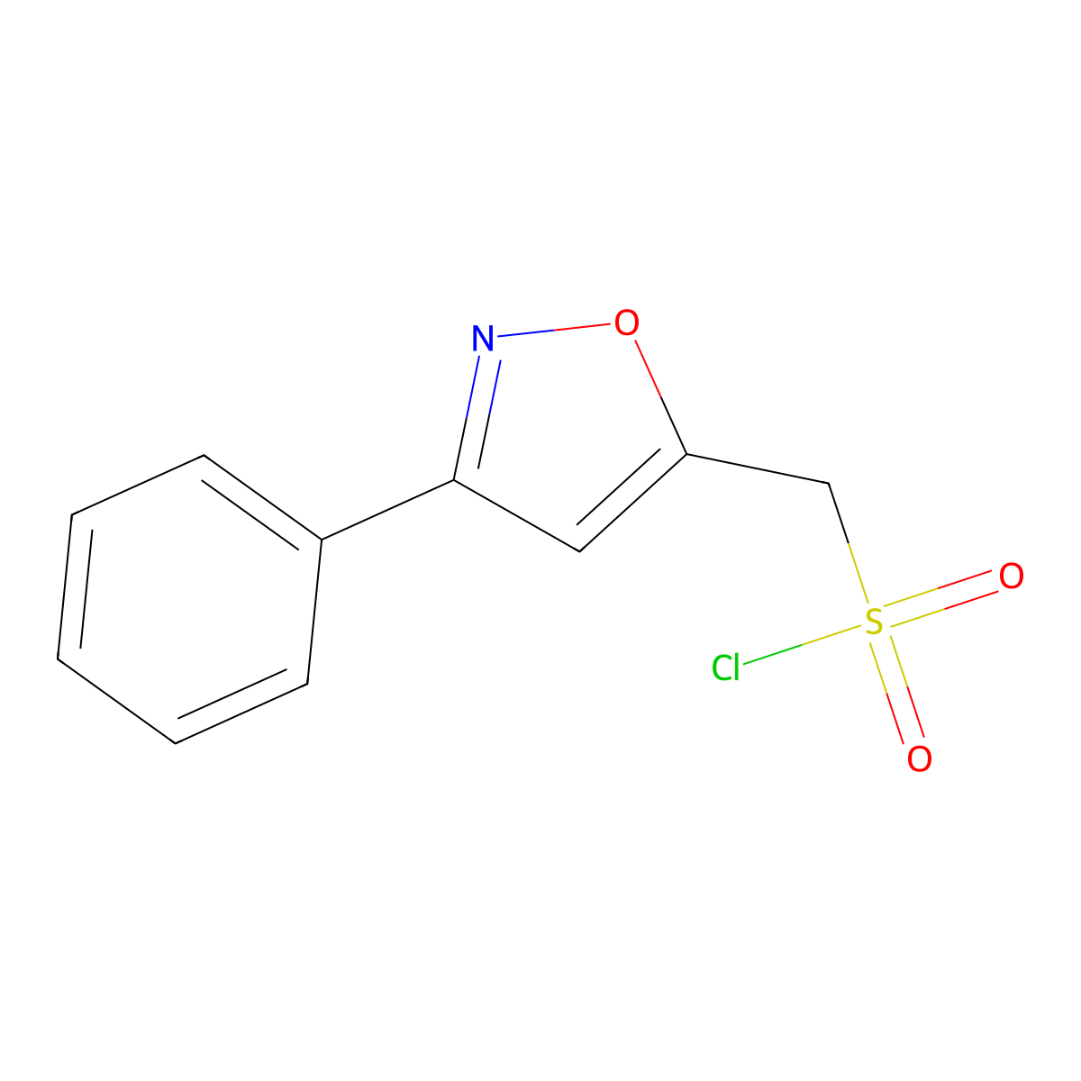 (3-Phenyl-1,2-oxazol-5-yl)methanesulfonyl chloride molecular structure, CAS 1087792-39-9
