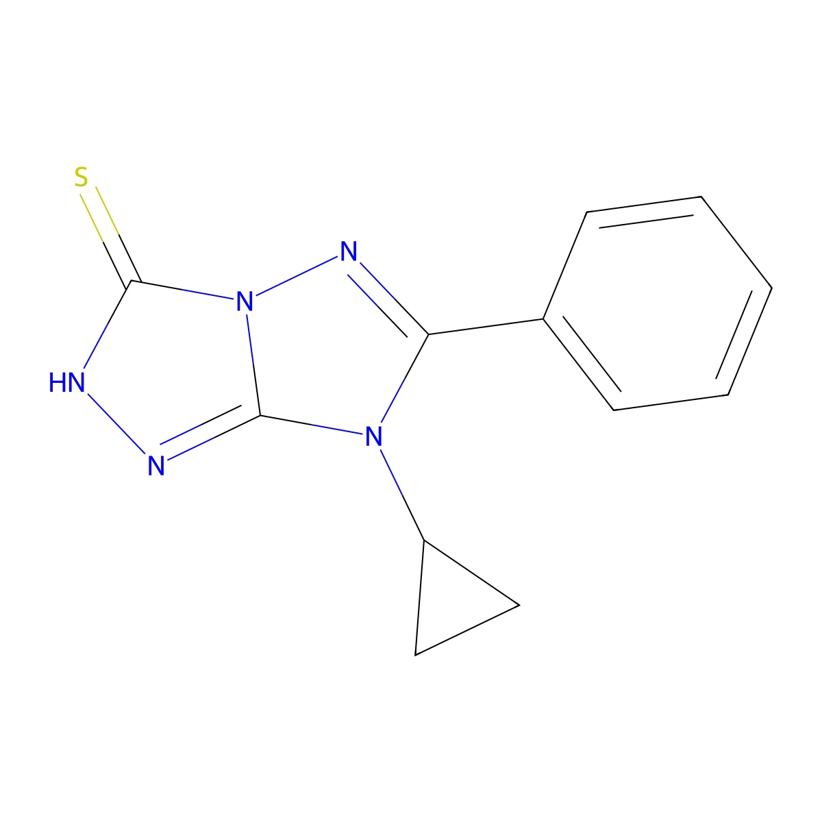 7-cyclopropyl-6-phenyl-7H-[1,2,4]triazolo[4,3-b][1,2,4]triazole-3-thiol molecular structure, CAS 1087792-48-0