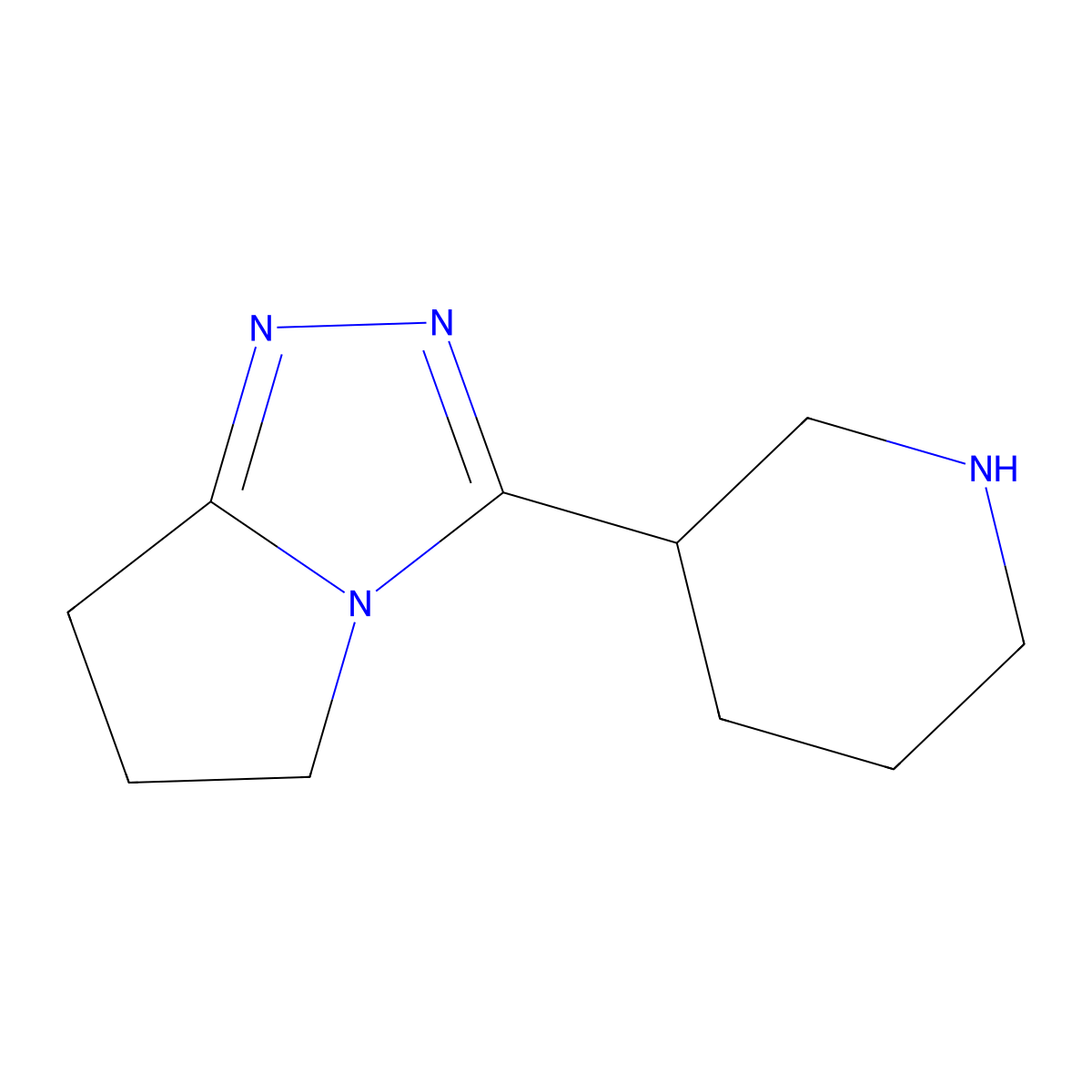 3-{5H,6H,7H-pyrrolo[2,1-c][1,2,4]triazol-3-yl}piperidine molecular structure, CAS 1087792-50-4