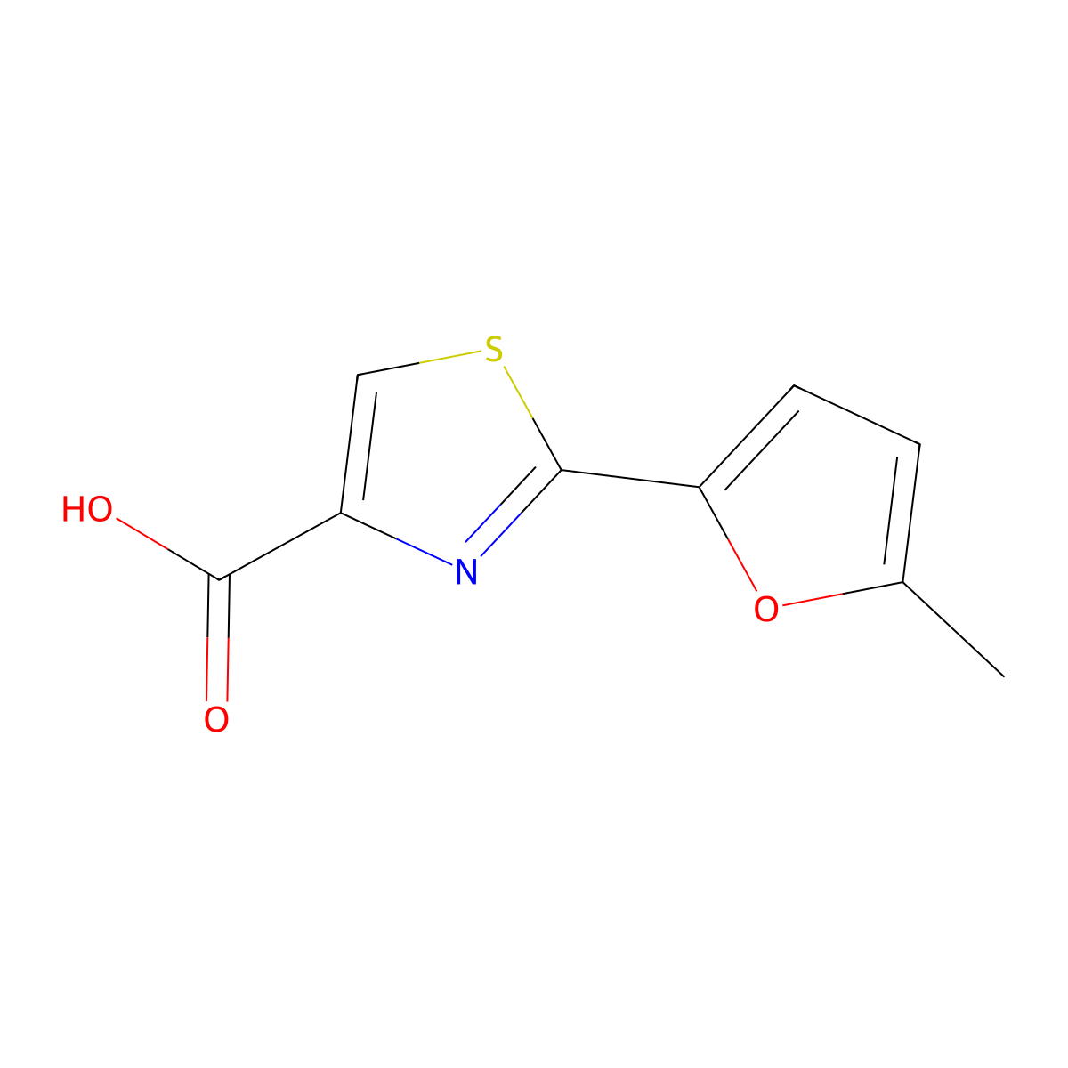 2-(5-Methylfuran-2-yl)-1,3-thiazole-4-carboxylic acid molecular structure, CAS 1087792-53-7