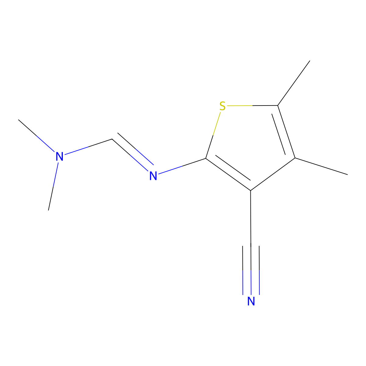 N'-(3-cyano-4,5-dimethylthien-2-yl)-N,N-dimethylimidoformamide molecular structure, CAS 1087792-55-9