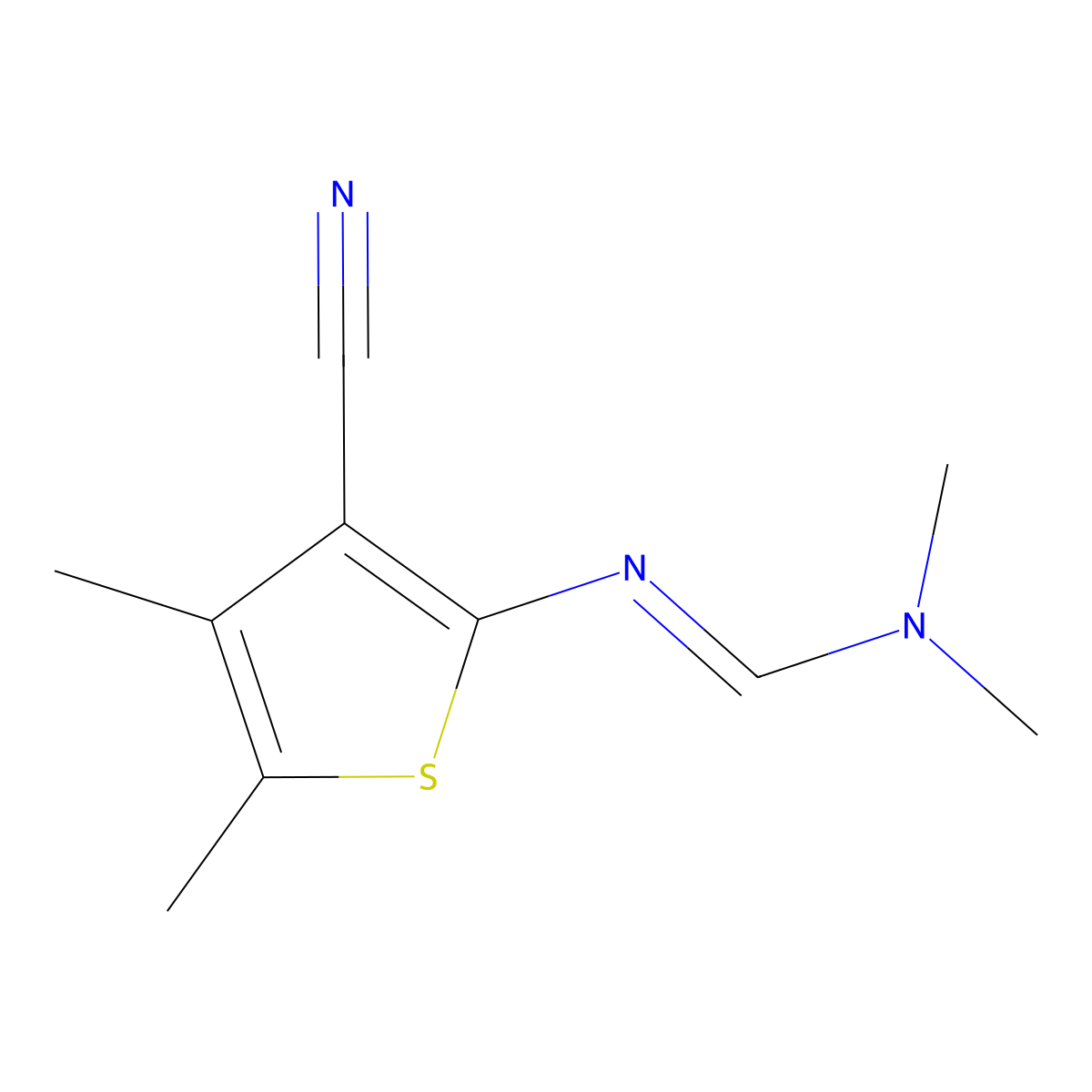 N'-(3-cyano-4,5-dimethylthien-2-yl)-N,N-dimethylimidoformamide molecular structure, CAS 1087792-55-9