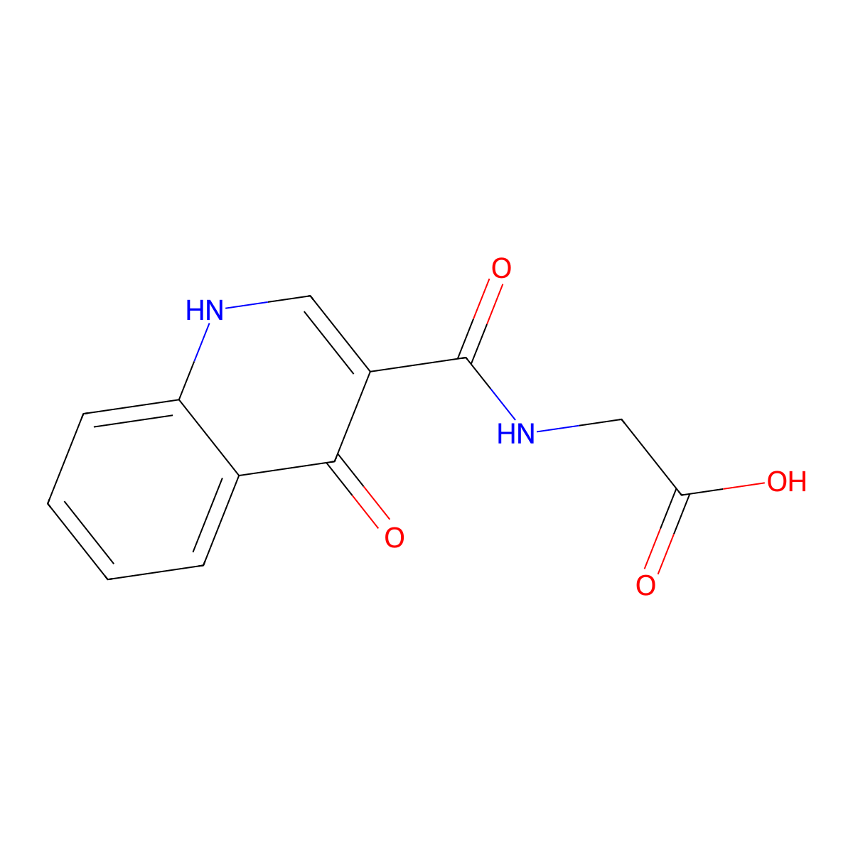 2-[(4-Hydroxyquinolin-3-yl)formamido]acetic acid molecular structure, CAS 1087792-60-6